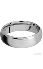 7 mm wide Domed Bevel 14K White Gold band.