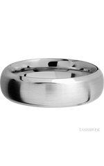 7 mm wide Domed Bevel 14K White Gold band.