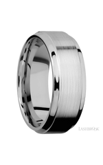 8 mm wide Stepped Bevel 14K White Gold band.