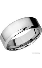 8 mm wide High Bevel 14K White Gold band.