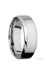 8 mm wide High Bevel 14K White Gold band.