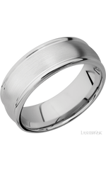 8 mm wide Domed Rounded Edges 14K White Gold band.