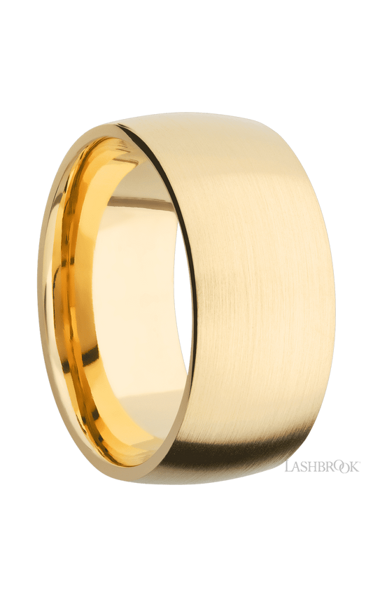 10 mm wide Domed 14K Yellow Gold band.