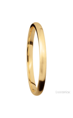2 mm wide Domed 14K Yellow Gold band.