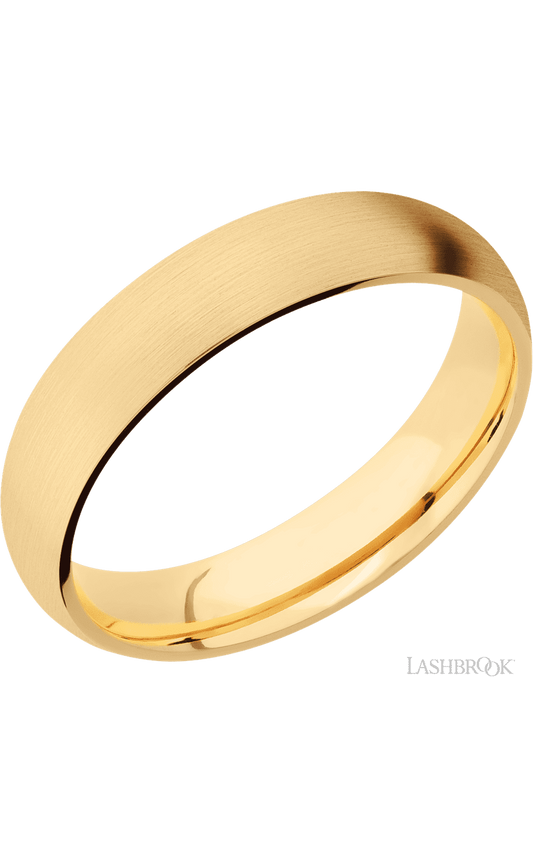 5 mm wide Domed 14K Yellow Gold band.