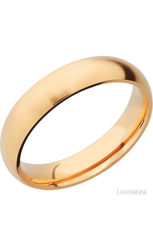5 mm wide Domed 14K Yellow Gold band.