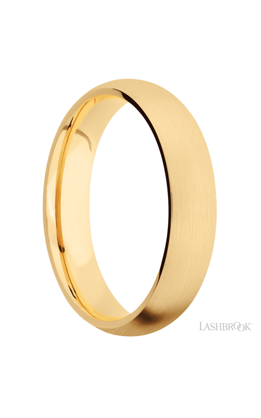 5 mm wide Domed 14K Yellow Gold band.