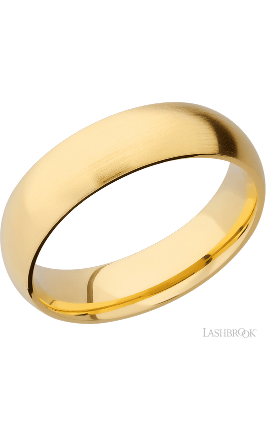 6 mm wide Domed 14K Yellow Gold band.