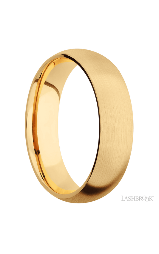6 mm wide Domed 14K Yellow Gold band.