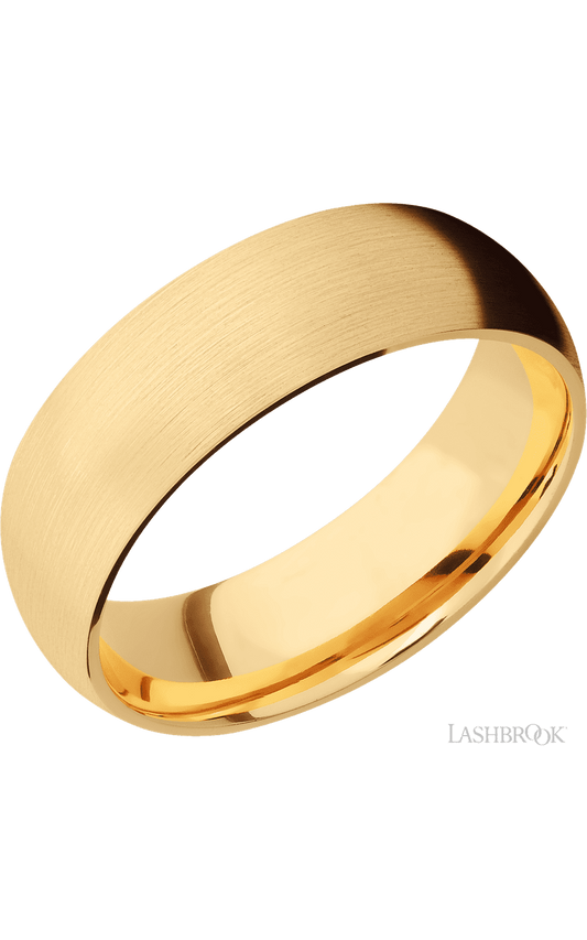 7 mm wide Domed 14K Yellow Gold band.