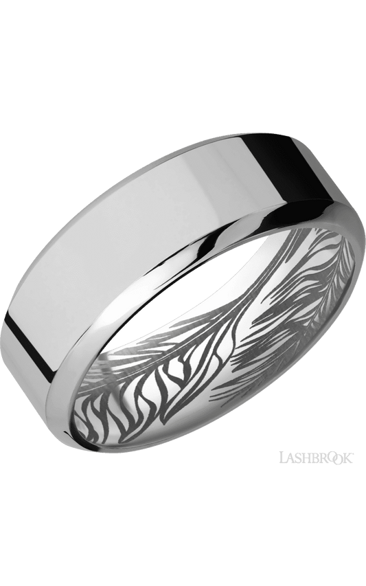 8 mm wide High Bevel Titanium band.