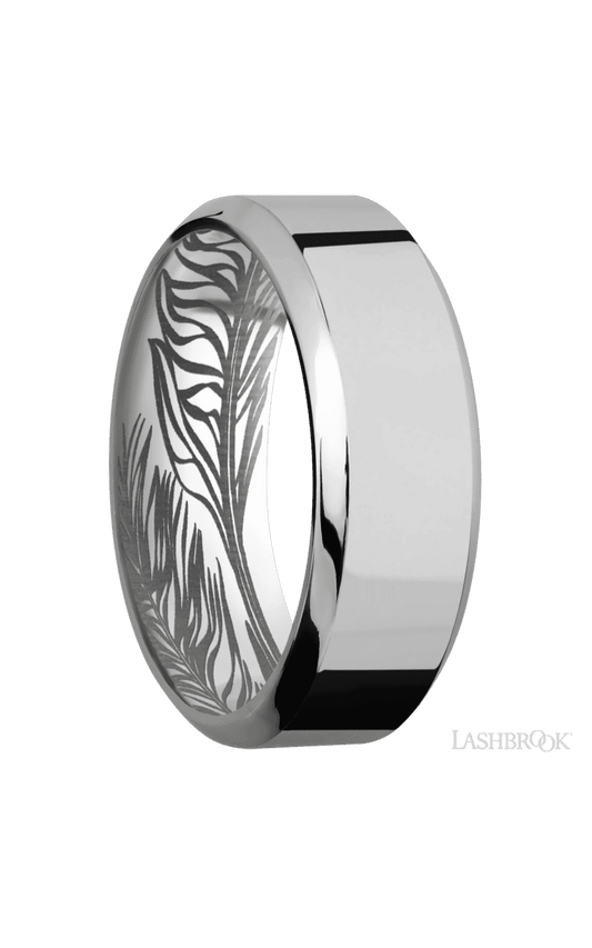 8 mm wide High Bevel Titanium band.
