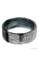 8 mm wide Flat Tightweave band featuring a Black Mother of Pearl sleeve.