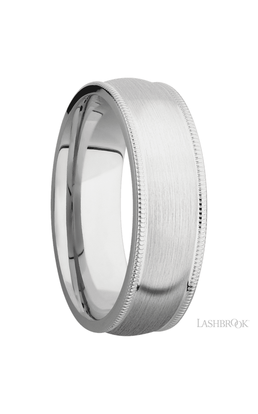 7 mm wide Domed Milgrain Edges Cobalt Chrome band.