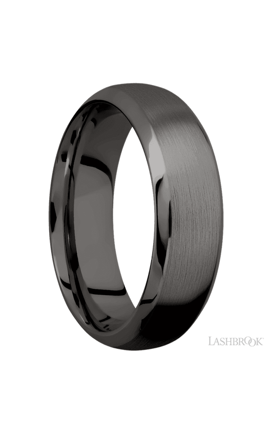 7 mm wide Domed Bevel Tantalum Noir band.