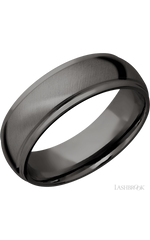 7 mm wide Domed Stepped Down Edges Tantalum Noir band.