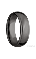 7 mm wide Domed Stepped Down Edges Tantalum Noir band.