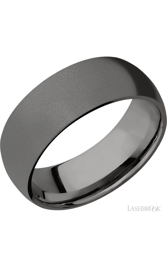8 mm wide Domed Tantalum Noir band.
