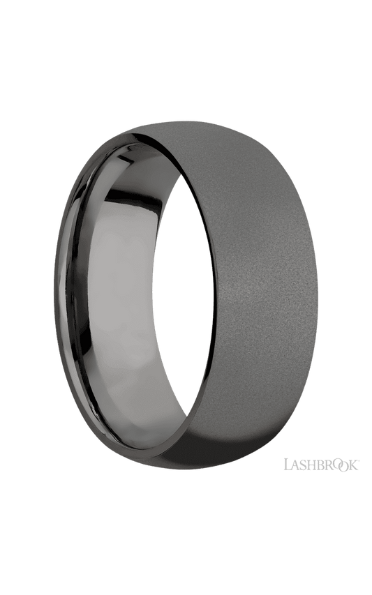 8 mm wide Domed Tantalum Noir band.