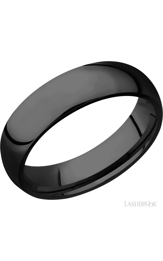6 mm wide Domed Zirconium band.