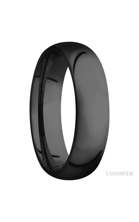 6 mm wide Domed Zirconium band.