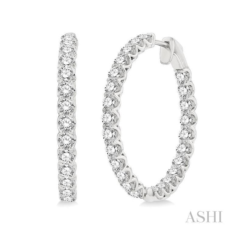 ASHI Inside-Out Diamond Hoop Earrings 622B0PPFGERWG-4.00