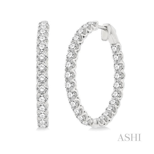 ASHI Inside-Out Diamond Hoop Earrings 622B0PPFGERWG-4.00