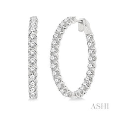 ASHI Inside-Out Diamond Hoop Earrings 622B0PPFGERWG-4.00