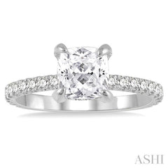 ASHI Cushion Shape Semi-Mount Diamond Engagement Ring 226L3PPFGWG-SM-CU