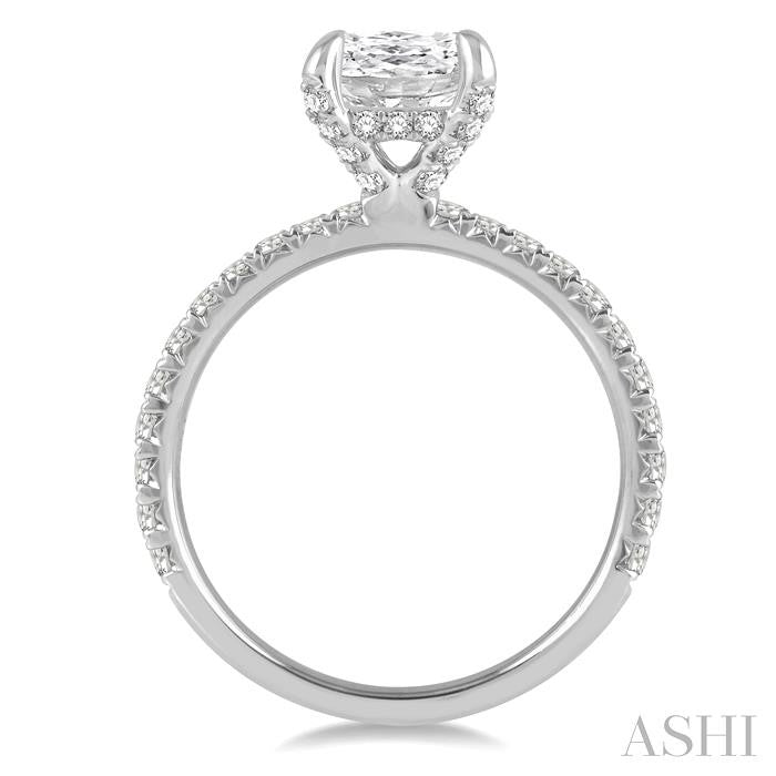 ASHI Cushion Shape Semi-Mount Diamond Engagement Ring 226L3PPFGWG-SM-CU