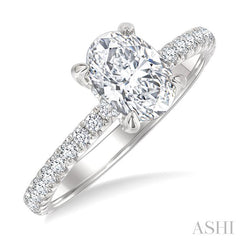 ASHI Oval Shape Semi-Mount Diamond Engagement Ring 226L3PPFGWG-SM-OV