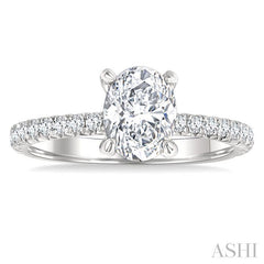 ASHI Oval Shape Semi-Mount Diamond Engagement Ring 226L3PPFGWG-SM-OV
