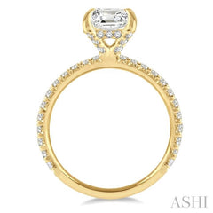 ASHI Cushion Shape Semi-Mount Diamond Engagement Ring 226L3PPFGYG-SM-CU