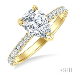 ASHI Pear Shape Semi-Mount Diamond Engagement Ring 226L3PPFGYG-SM-PR