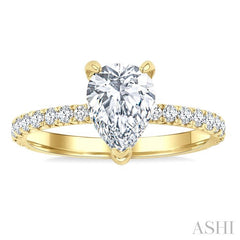 ASHI Pear Shape Semi-Mount Diamond Engagement Ring 226L3PPFGYG-SM-PR