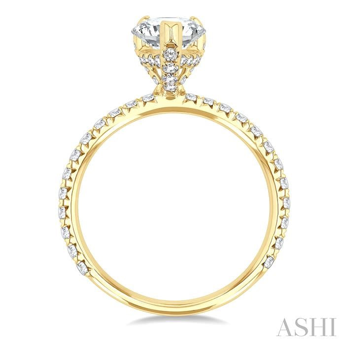 ASHI Pear Shape Semi-Mount Diamond Engagement Ring 226L3PPFGYG-SM-PR