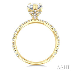 ASHI Pear Shape Semi-Mount Diamond Engagement Ring 226L3PPFGYG-SM-PR