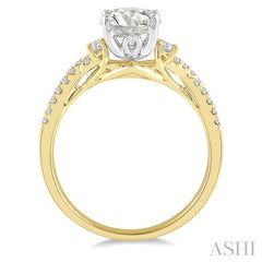ASHI Round Shape Semi-Mount Diamond Engagement Ring 227G5PPFGYW-SM