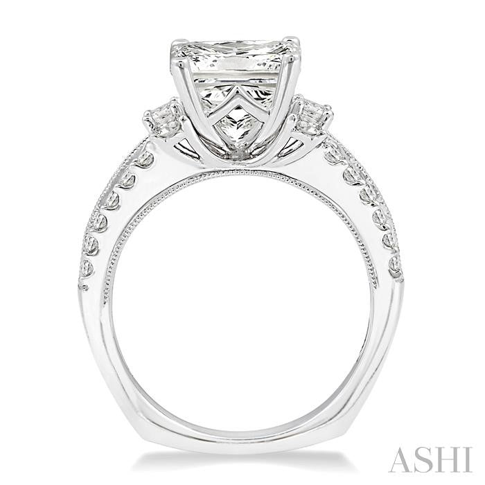 ASHI Princess Shape Semi-Mount Diamond Engagement Ring 22842PPFVWG-SM