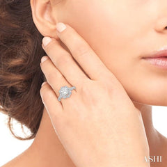ASHI Round Shape Semi-Mount Halo Diamond Engagement Ring 228H3PPFVWG-SM