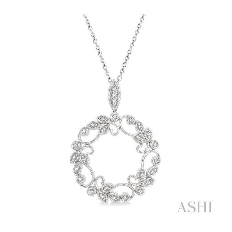 ASHI Floral Circle Diamond Fashion Pendant 902F7PPTSPDWG