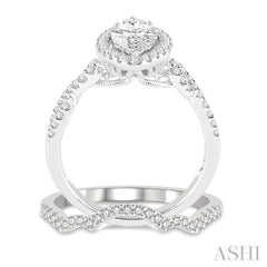ASHI Marquise Shape Halo Diamond Wedding Set 232C0PPFVWG-WS-1.15