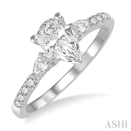 ASHI Pear Shape Diamond Engagement Ring 23712PPFHWG-LE-PR
