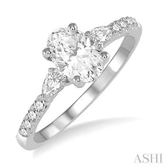 ASHI Oval Shape Semi-Mount Diamond Engagement Ring 23714PPFHWG-SM-OV