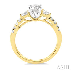 ASHI Round Shape Semi-Mount Diamond Engagement Ring 23714PPFHYW-SM-RD