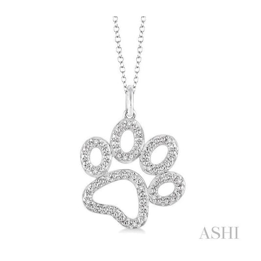 ASHI Silver Dog Paw Diamond Fashion Pendant 87909PPSSSLPD
