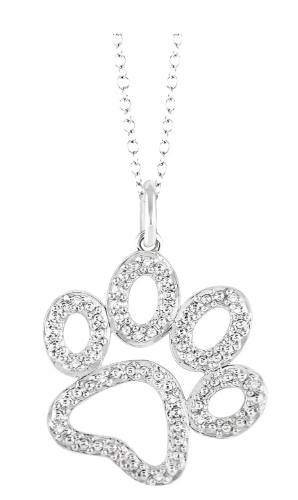 Parkplace Jewelers Silver Dog Paw Diamond Fashion Pendant 87909PPSSSLPD