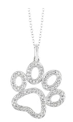 Parkplace Jewelers Silver Dog Paw Diamond Fashion Pendant 87909PPSSSLPD