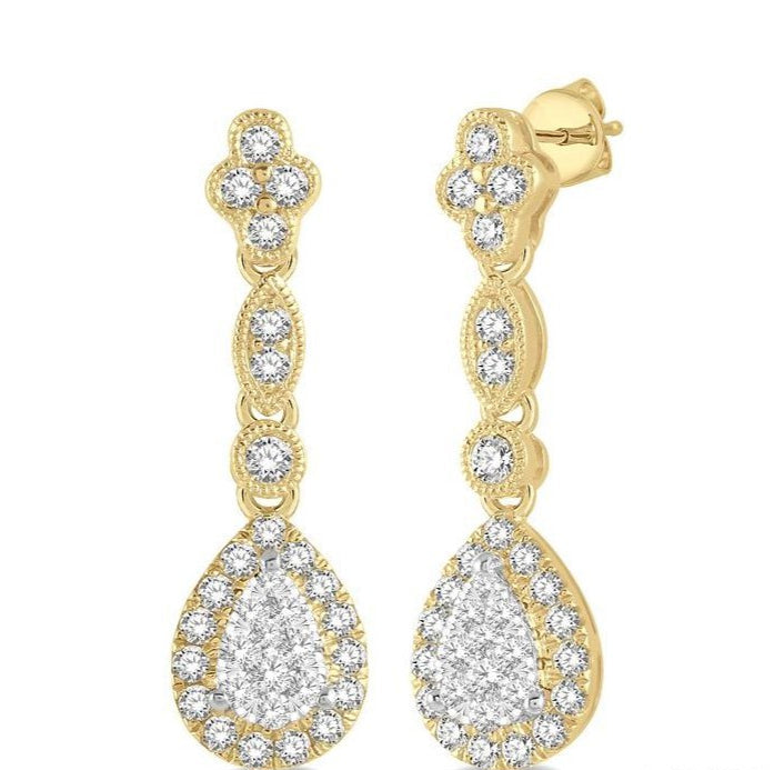 Parkplace Jewelers Pear Shape Halo Lovebright Diamond Earrings 904B3PPFGERYW