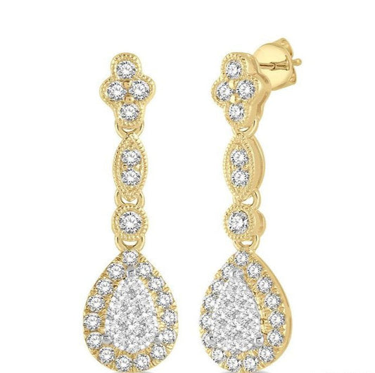 Parkplace Jewelers Pear Shape Halo Lovebright Diamond Earrings 904B3PPFGERYW
